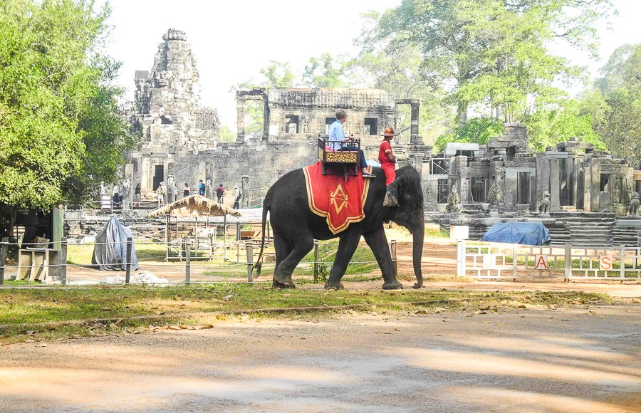 Bayon temple on the grounds of Angkor