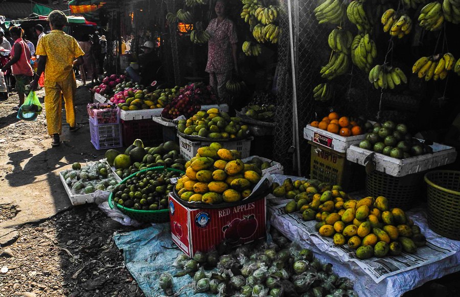Exotic fruit at Phsar Leu market in Sihanoukville Exotic fruit at Phsar Leu market in Sihanoukville