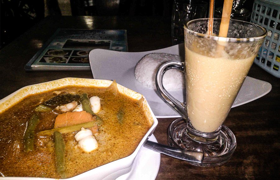 Food at the G.B.T. Guesthouse hotel in Sihanoukville