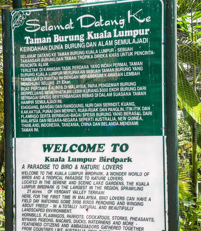 General information about Kuala Lumpur Bird Park