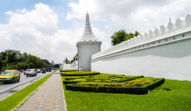 The walls of the Grand Palace in Bangkok