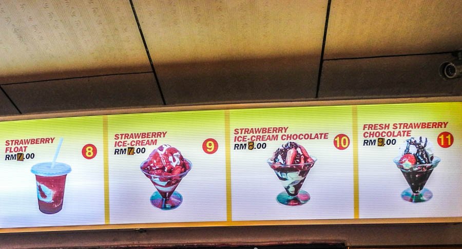 Wo man in Malaysia Erdbeeren essen kann