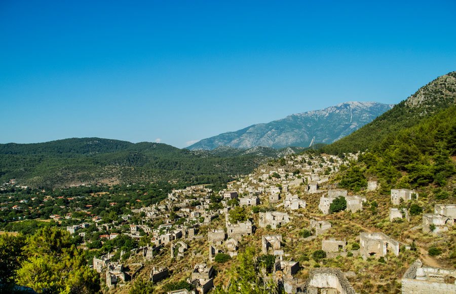 view of the abandoned town of Kayaköy