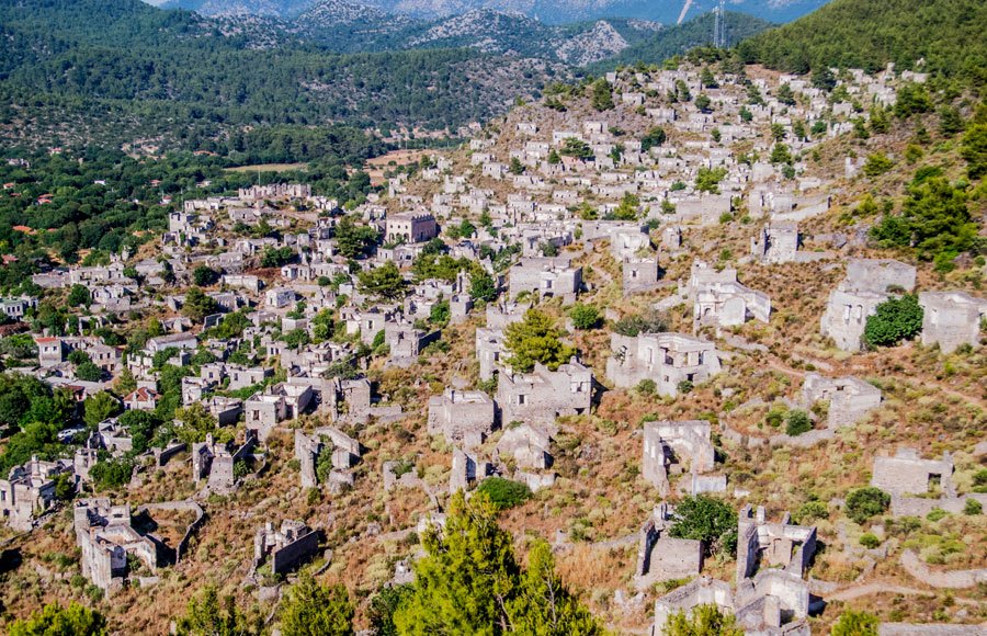 view of the abandoned town of Kayaköy