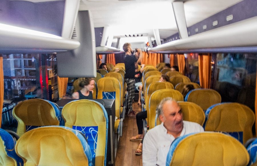 Inside the bus to Sabiha Gökçen Airport