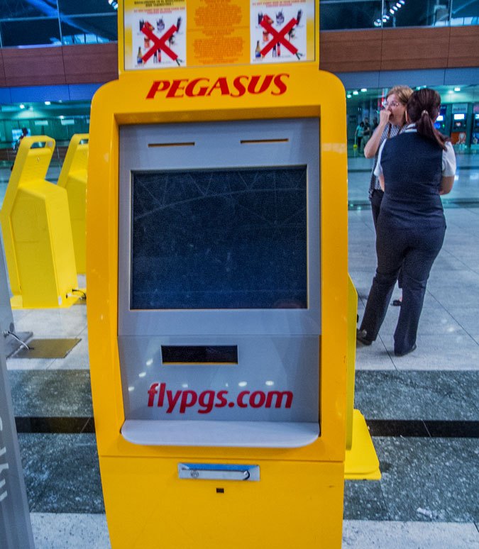 Self check-in kiosks at Sabiha Gökçen Airport
