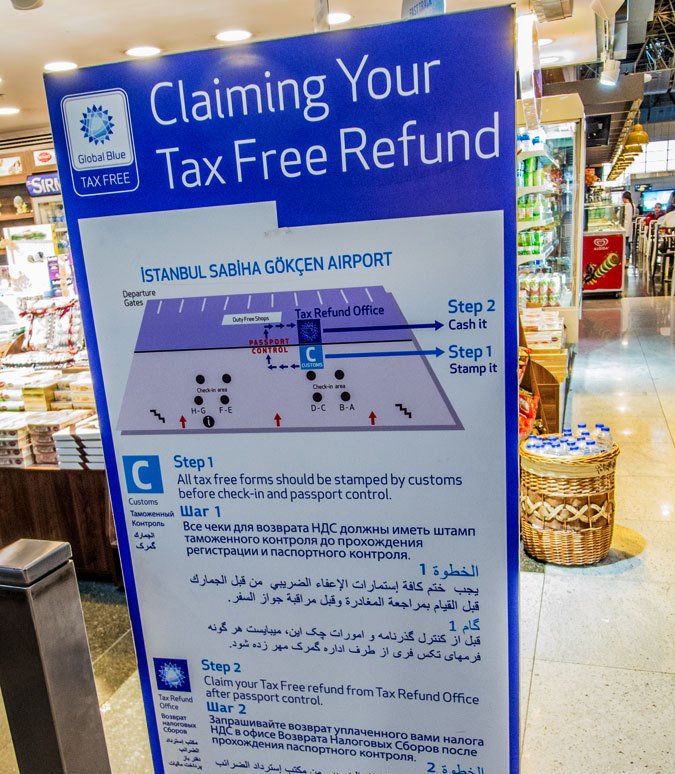 Tax Free refund point at Sabiha Gökçen Airport