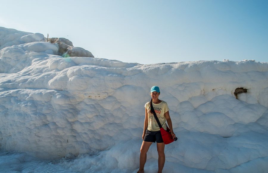 Vor den Bergen von Pamukkale