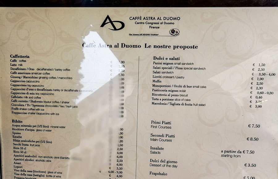 a café in Florence