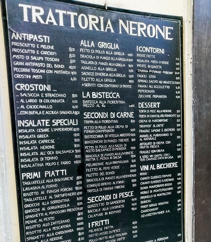 café prices in Florence
