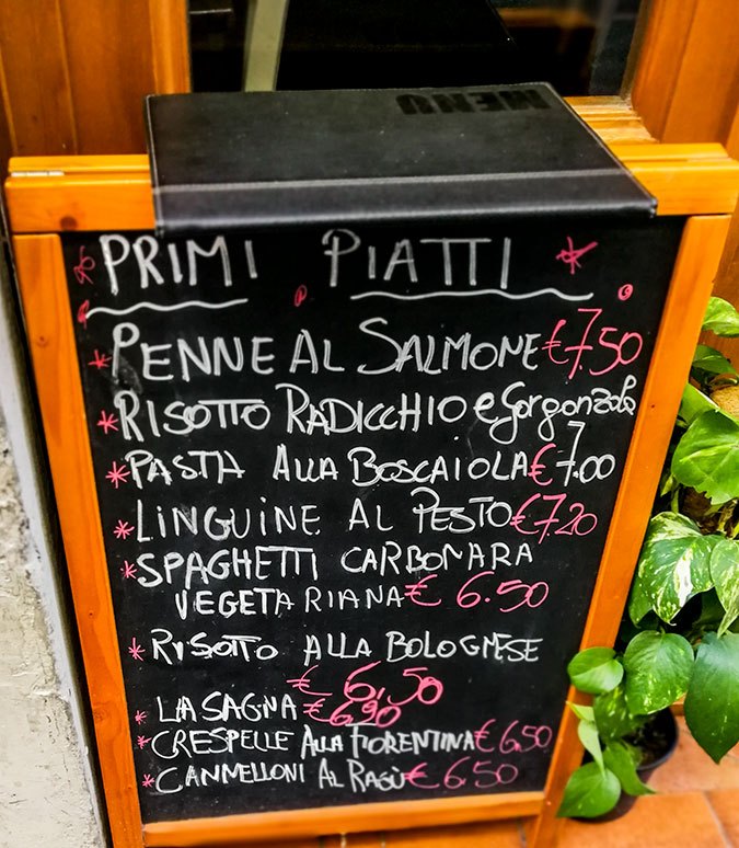 café prices in Florence