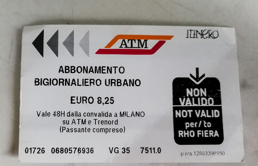 Milan tourist card