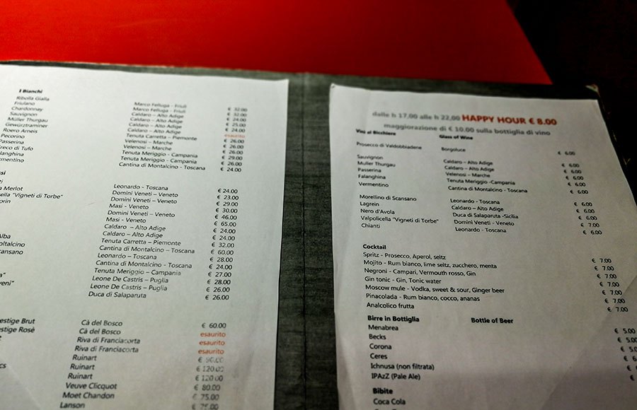 food prices in Milan