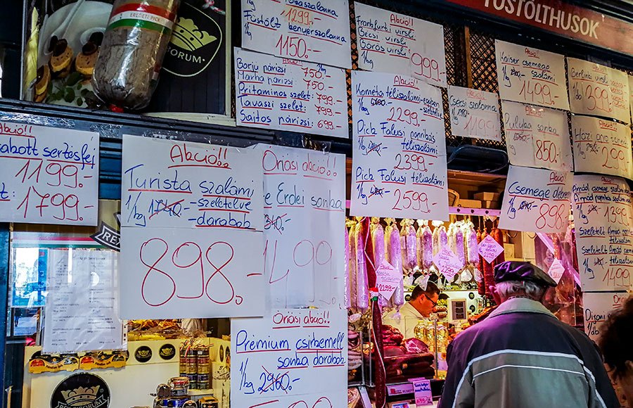 Budapest Central Market, prices